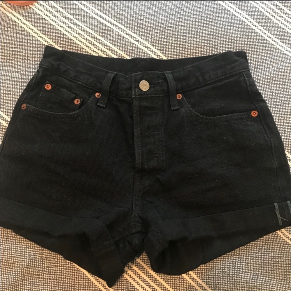 Black Levi high Waisted Shorts